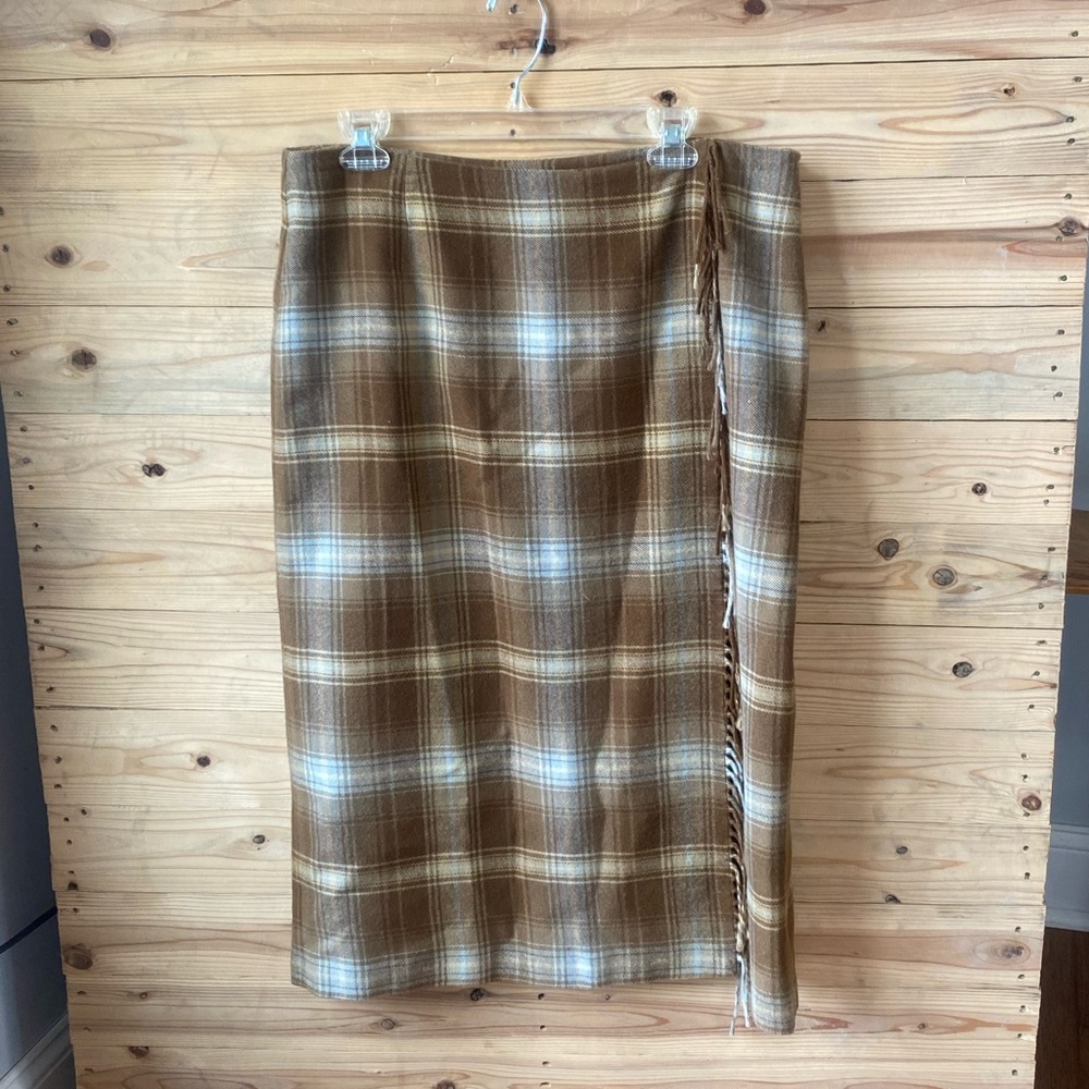 Vintage plaid maxi wrap skirt by villager (Liz Claiborne). Size 14